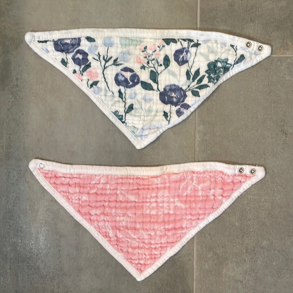 Cute aden & anais infant bandana/drool bib pair